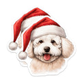 (2 Pack) Santa Dog Magnets - Festive Puppy Christmas Decorations - Pet Lover Refrigerator Accessories - 5 Inches On Longest Side - Thick Durable Magnet - Made in USA - MAG30558