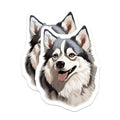 (2 Pack) Husky Dog Magnets - Cute Smiling Husky - Dog Lover Refrigerator Decor - Pet Owner Kitchen Accent - 5 Inches On Longest Side - Thick Durable Magnet - Made in USA - MAG27989