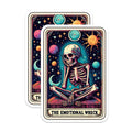 (2 Pack) The Emotional Wreck Skeleton Stickers - Cosmic Skeleton - Space Skeleton - 5" On Longest Side - Sticks to Smooth Flat Surfaces - Made in USA - BMCS5403