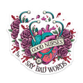 (2 Pack) Good Nurses Say Bad Words Magnets - Stethoscope Anatomical Heart Art - Medical Professional Humor Decor - 5 Inches On Longest Side - Thick Durable Magnet - Made in USA - MAG22420