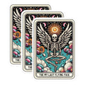 (3 Pack) Tarot Card Decals - Winged Skeleton - Funny Laptop Sticker - 3 Inches On Longest Side - Easy Peel & Apply - Made in USA - 3MCS4230