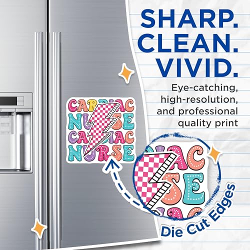 (2 Pack) Cardiac Nurse Magnets Magnets - Medical Staff Nurse Appreciation - 5" On Longest Side - Made in USA - Sticks to Refrigerators & Metal Surfaces - MAG9132