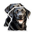 (2 Pack) Black Labrador Retriever Magnets - Happy Lab Dog Lover - Pet Portrait Fridge Decor - 5 Inches On Longest Side - Thick Durable Magnet - Made in USA - MAG29636