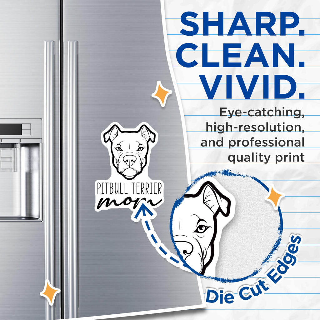 (2 Pack) Pitbull Mom Magnets - Dog Lover Decor - Pet Parent Pride - 5 Inches On Longest Side - Thick Durable Magnet - Made in USA - MAG27029