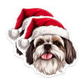 (2 Pack) Shih Tzu Santa Hat Dog Magnets - Merry Christmas Pet Refrigerator Decoration - Holiday Canine Enthusiast Accent - 5 Inches On Longest Side - Thick Durable Magnet - Made in USA - MAG24329