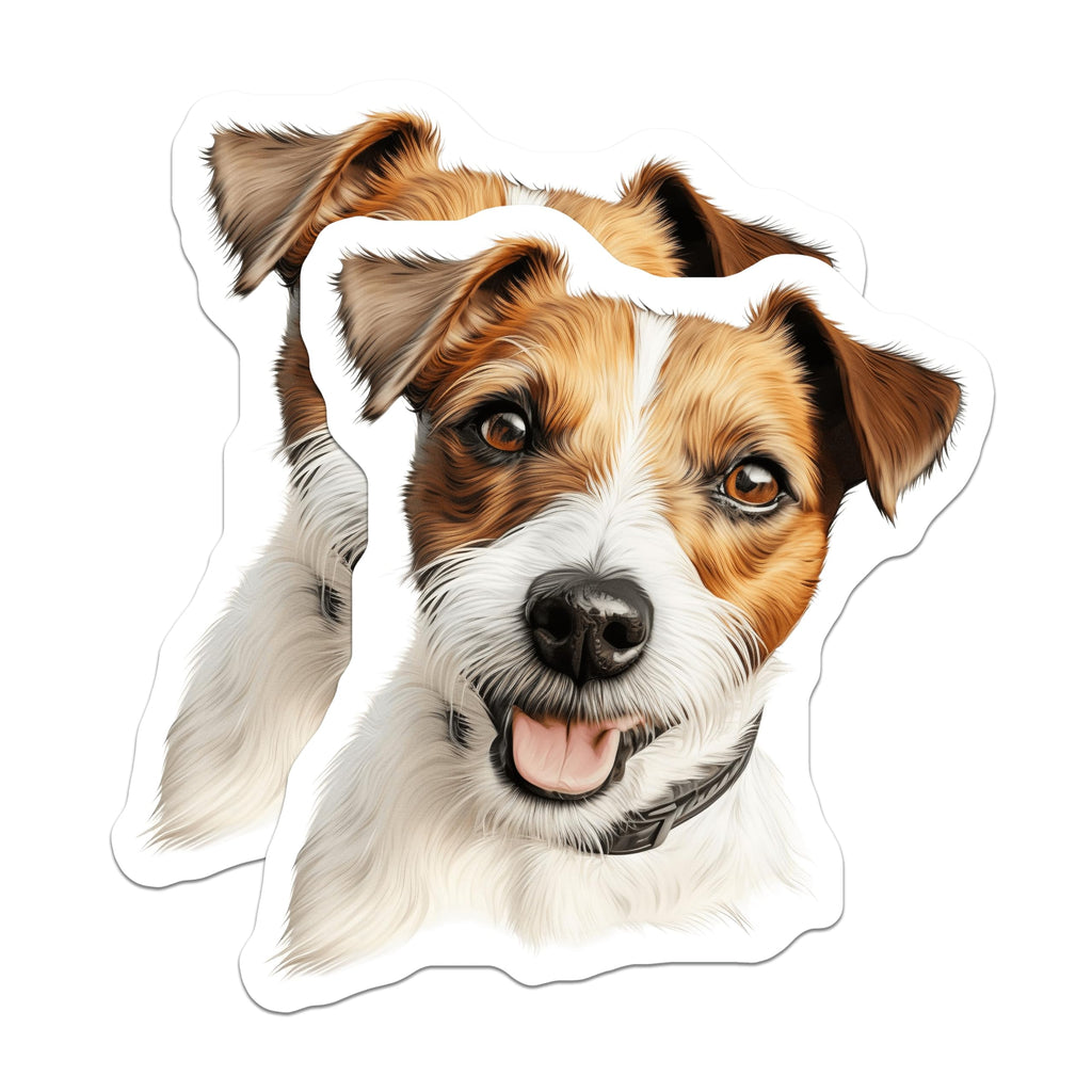 (2 Pack) Jack Russell Dog Magnets - Cute Terrier Puppy Lover - Pet Parent Refrigerator Home Decor - 5 Inches On Longest Side - Thick Durable Magnet - Made in USA - MAG25527
