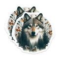 (2 Pack) Wolf Magnets - Forest Animals - Nature Lover Decor - 5" On Longest Side - Premium Magnet - for Cars, Refrigerators, Toolboxes, Lockers - Made in USA - MAG15161