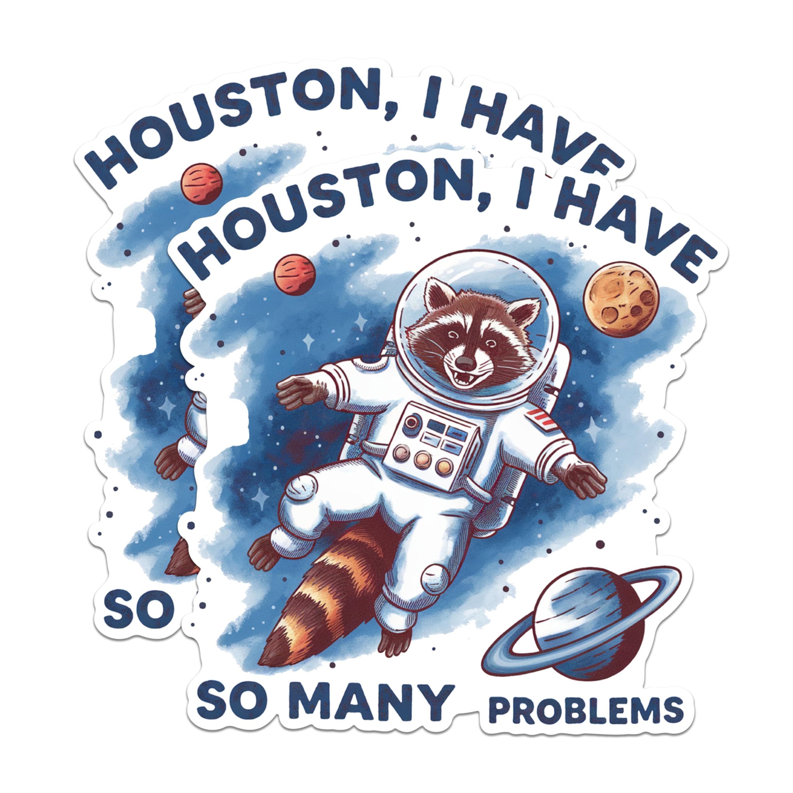 (2 Pack) Funny Raccoon Astronaut Magnets - Space Exploration Magnets - Humorous Quote Refrigerator Magnets- 5" On Longest Side - for Fridges, Toolboxes, Cars - Made in USA - MAG2960
