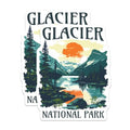 (2 Pack) Glacier National Park Stickers - Scenic Nature Stickers - Adventure Travel Stickers - 5" On Longest Side - Sticks to Any Smooth Flat Surface - Made in USA - BMCS3469