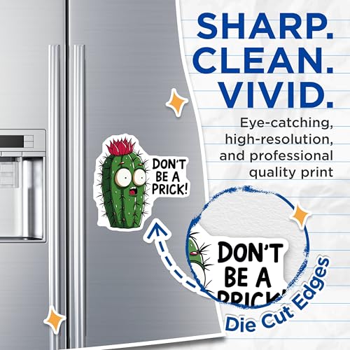 (2 Pack) Cactus Cartoon Magnets - Funny Cactus Quote Decor - Cute Kitchen Fridge Accessories - 5" On Longest Side - for Cars, Fridges, Toolboxes - Made in USA - MAG5594