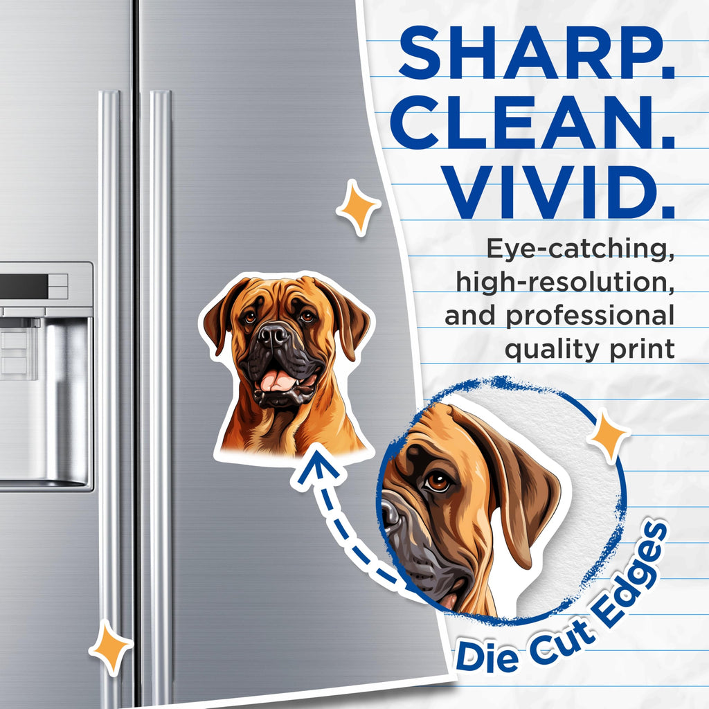 (2 Pack) Bullmastiff Dog Magnets - Pet Owner Decor - Animal Lover Accent - 5 Inches On Longest Side - Thick Durable Magnet - Made in USA - MAG27922