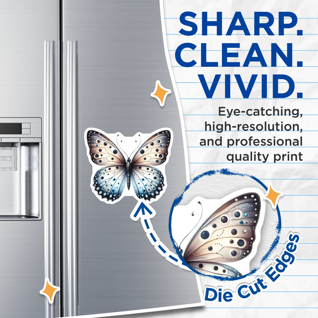 (2 Pack) Ethereal Butterfly Magnets - Mystical Insect Decor - Nature Inspired Art for Fridge - 5 Inches On Longest Side - Thick Durable Magnet - Made in USA - MAG37451