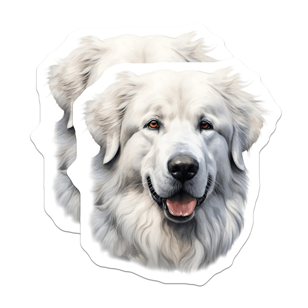 (2 Pack) Great Pyrenees Dog Magnets - Majestic White Dog Pet Art - Loyal Fluffy Canine Decor - Dog Lover Owner Present - 5 Inches On Longest Side - Thick Durable Magnet - Made in USA - MAG26177