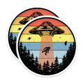 (2 Pack) Bigfoot Abduction Magnets - Retro UFO Alien Sasquatch - Funny Cryptozoology Fridge Decor - 5 Inches On Longest Side - Thick Durable Magnet - Made in USA - MAG29141