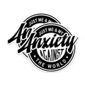 (2 Packs) Just Me and My Anxiety Against The World Stickers - Funny Social Anxiety Decals - 5 Inches On Longest Side - Premium Vinyl Decal - Sticks to Any Smooth Flat Surface - Made in USA - BMCS2491