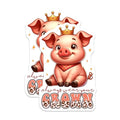 (2 Pack) Cute Pig Stickers - Always Wear Your Crown - Animal Decal for Kids and Adults - 5" On Longest Side - Sticks to Smooth Flat Surfaces - Made in USA - BMCS7939