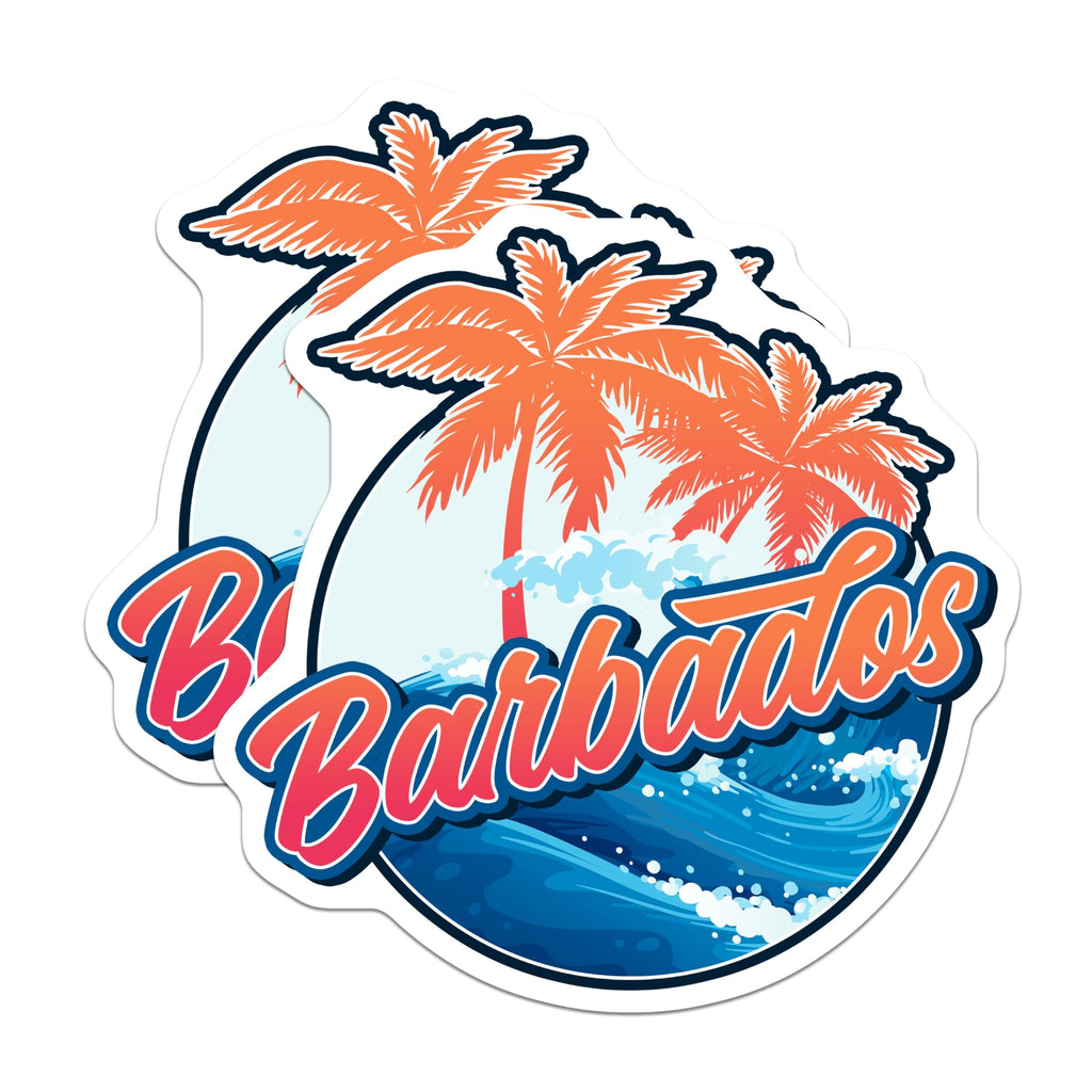 (2 Pack) Barbados Magnets - Island Vibes - Caribbean Souvenir - 5" On Longest Side - Premium Magnet - for Cars, Refrigerators, Toolboxes, Lockers - Made in USA - MAG17228