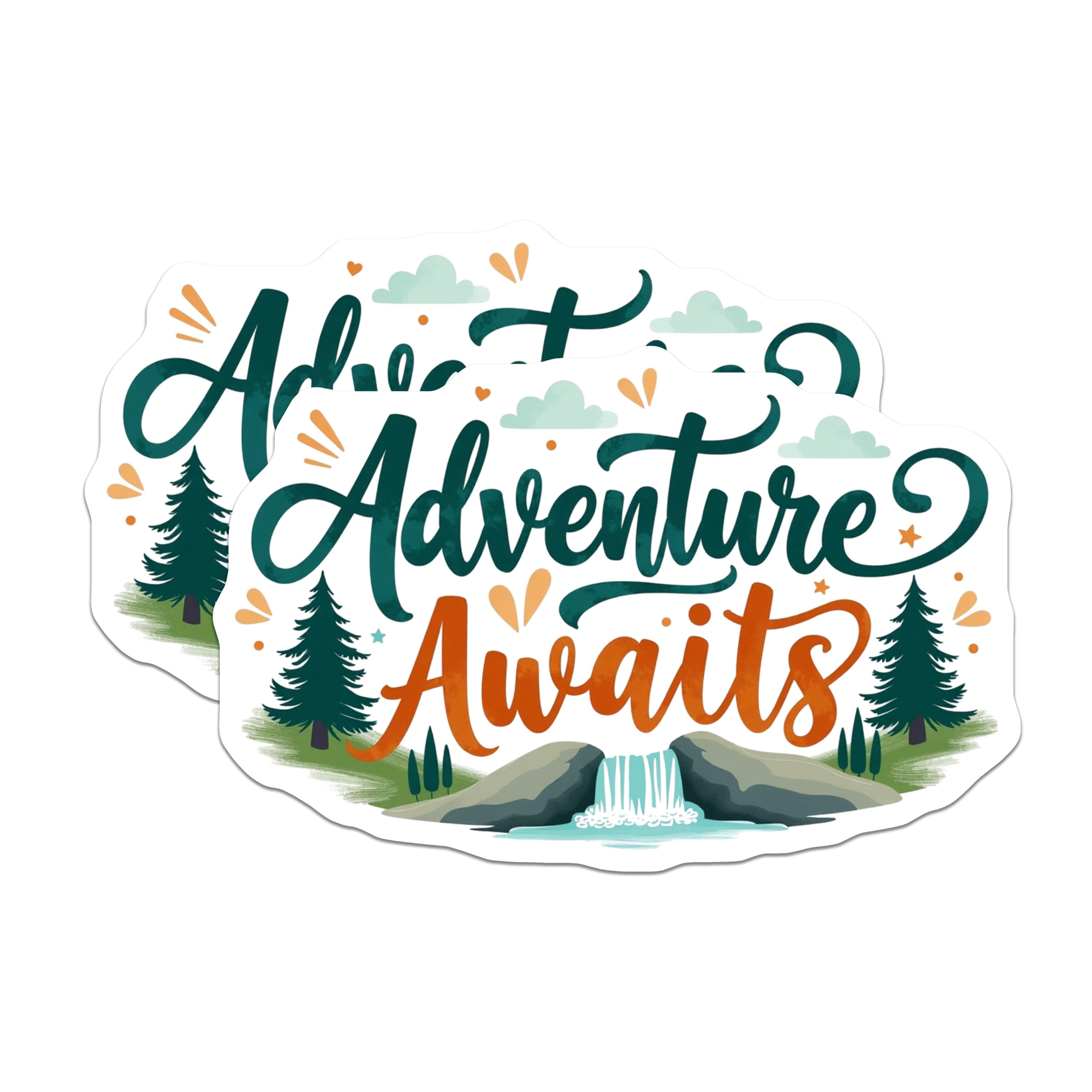 (2 Pack) Adventure Awaits Magnets - Nature Outdoorsy - Wanderlust Travel Decor - 5 Inches On Longest Side - Thick Durable Magnet - Made in USA - MAG37240