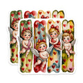 (2 Pack) Cute Cupid Magnets - Valentine Fridge Decor - Shabby Chic Kitchen Refrigerator Accent - 5 Inches On Longest Side - Thick Durable Magnet - Made in USA - MAG25806