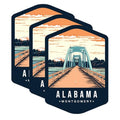 (3 Pack) Alabama Montgomery Decals - Edmund Pettus Bridge - State Pride - 3 Inches On Longest Side - Easy Peel & Apply - Made in USA - 3MCS0342