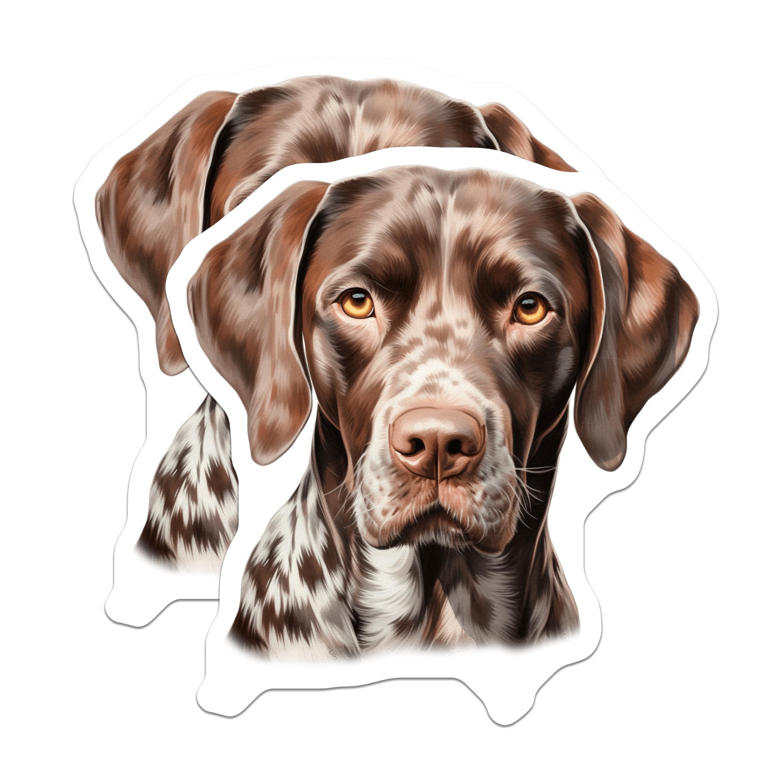 (2 Pack) German Shorthaired Pointer Magnets - GSP Dog Artwork - Pet Parent Home Decor - 5 Inches On Longest Side - Thick Durable Magnet - Made in USA - MAG26766