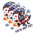 (3 Pack) American Grim Reaper Decals - Rocket Ride - Patriotic Celebration Decals - 3 Inches On Longest Side - Easy Peel & Apply - Made in USA - 3MCS6690
