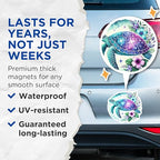 (2 Pack) Sea Turtle Galaxy Magnets - Ocean Animal Magnets - Ative Turtle Magnets - 5" On Longest Side - for Cars, Fridges, Toolboxes - Made in USA - MAG4497