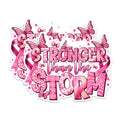 (2 Packs) Stronger Than The Storm Magnets - Breast Cancer Awareness Magnets - 5 Inches On Longest Side - Premium Magnet - for Fridges, Toolboxes, Cars - Made in USA - MAG2436
