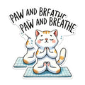 (2 Packs) Paw and Breathe Stickers - Meditating Meditation Cat Peaceful Zen Decals - 5 Inches On Longest Side - Premium Vinyl Decal - Sticks to Any Smooth Flat Surface - Made in USA - BMCS2417