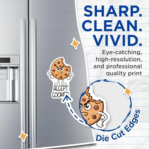 (2 Pack) Accept Cookies Magnets - Funny Cookie Design - Kitchen Decor - Office Humor - Quirky Cookie Lover Gift - 5" On Longest Side - for Cars, Fridges, Toolboxes - Made in USA