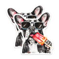 (2 Pack) French Bulldog Magnets - Frenchie Lover Decor - Popsicle Summer Pet Fridge Accessories - 5 Inches On Longest Side - Thick Durable Magnet - Made in USA - MAG38137
