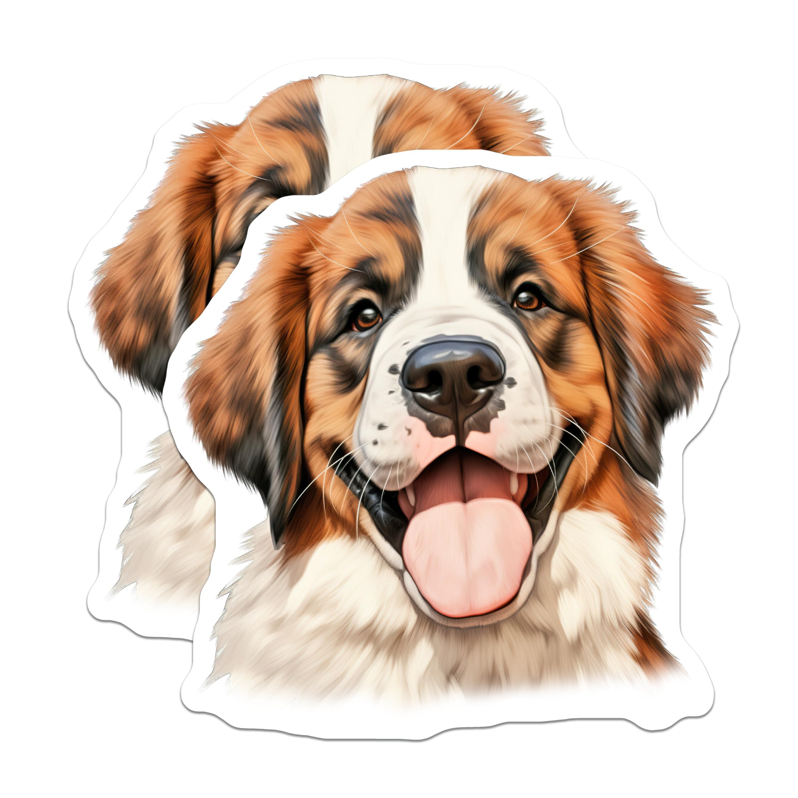 (2 Pack) Bernese Mountain Dog Magnets - Happy Fluffy Puppy Decor - Large Breed Dog Lover Collectible - 5 Inches On Longest Side - Thick Durable Magnet - Made in USA - MAG29796