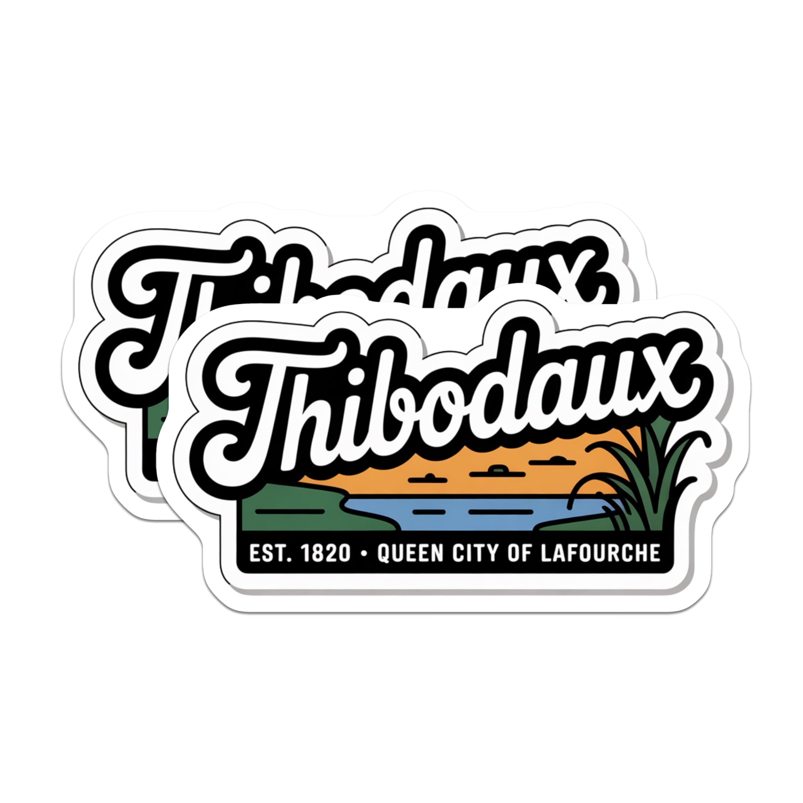 (2 Pack) Thibodaux Louisiana Magnets - Queen City of Lafourche - Home Decor Souvenir - 5" On Longest Side - Premium Magnet - for Cars, Refrigerators, Toolboxes, Lockers - Made in USA - MAG17851