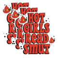 (3 Pack) Hot Girls Read Smut Decals - Spicy Book Lover - Laptop Decal - 3 Inches On Longest Side - Easy Peel & Apply - Made in USA - 3MCS1036