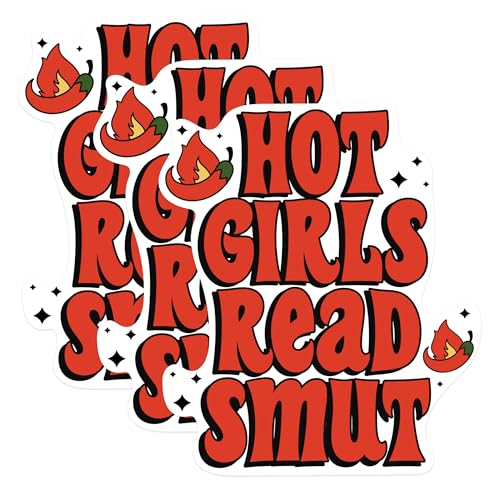 (3 Pack) Hot Girls Read Smut Decals - Spicy Book Lover - Laptop Decal - 3 Inches On Longest Side - Easy Peel & Apply - Made in USA - 3MCS1036