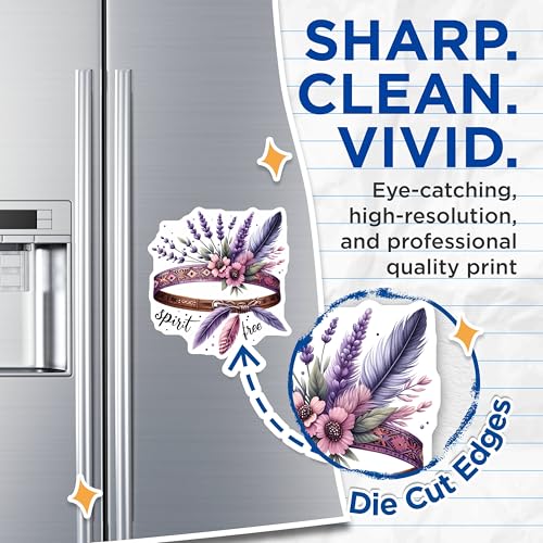 (2 Pack) Spirit Tree Magnets Magnets - Boho Floral - Feather Design - 5" On Longest Side - Made in USA - Sticks to Refrigerators & Metal Surfaces - MAG8847