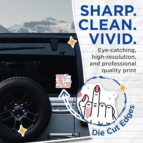(2 Pack) Funny Quote Stickers - Middle Finger - Bold Design - 5" On Longest Side - Sticks to Smooth Flat Surfaces - Made in USA - BMCS8337