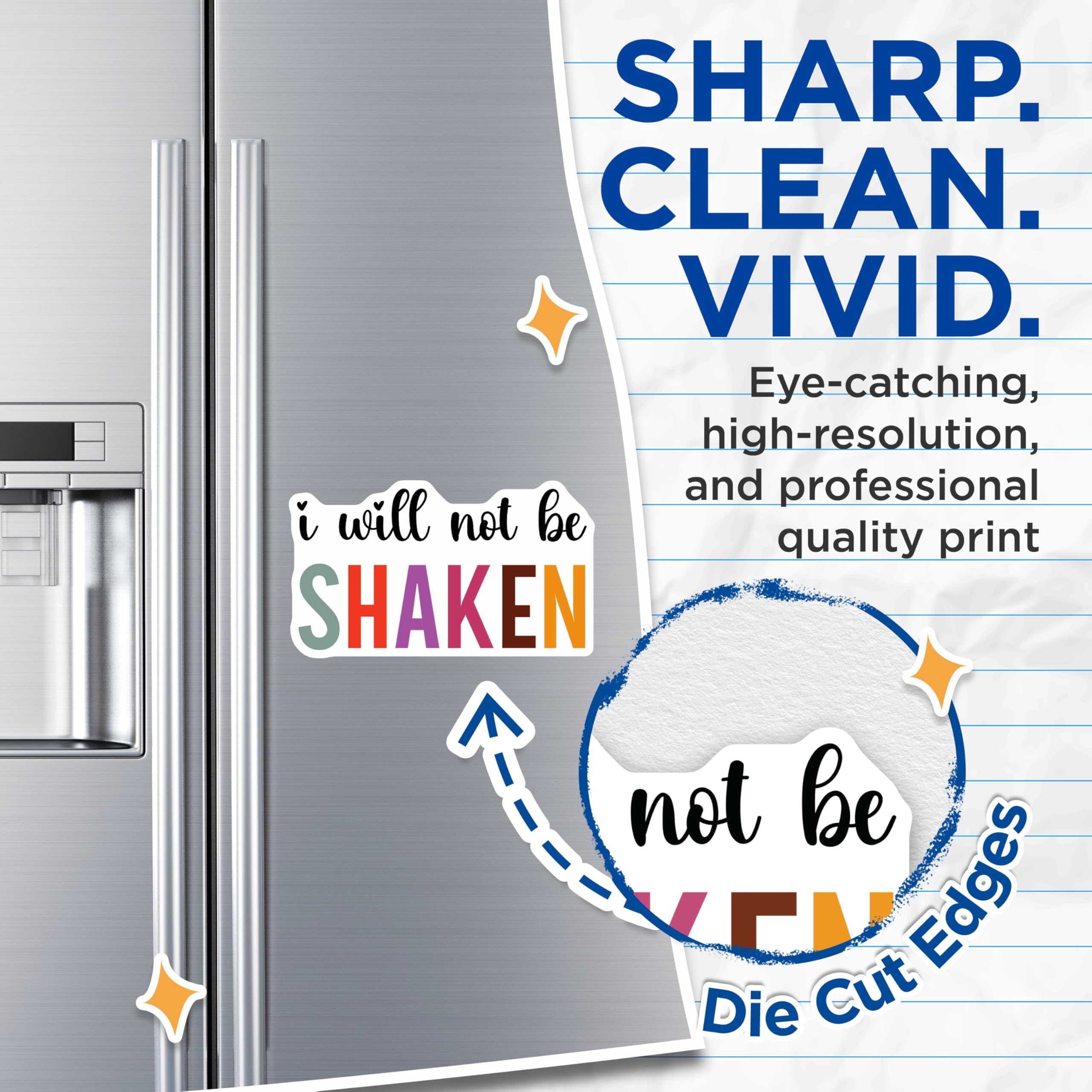 (2 Pack) Shaken Quote Magnets - Inspirational Message - Faith Affirmation Decor - 5 Inches On Longest Side - Thick Durable Magnet - Made in USA - MAG27745