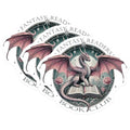 (3 Pack) Dragon Book Club Decals - Fantasy Reader Stickers - Laptop Decal Set- 3 Inches On Longest Side - Easy Peel & Apply - Made in USA - 3MCS5974