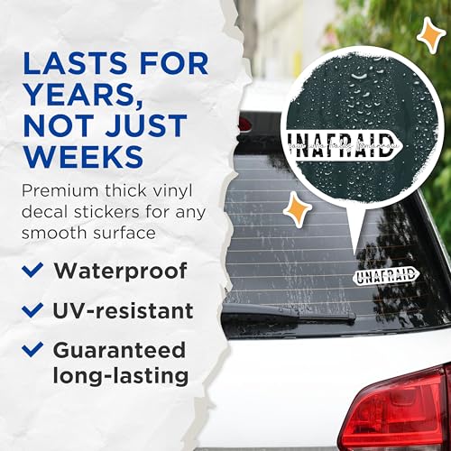 (2 Pack) Inspirational Quote Stickers - Motivational Message - Positive Affirmation - 5" On Longest Side - Sticks to Smooth Flat Surfaces - Made in USA - BMCS7043
