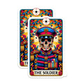 (2 Pack) Soldier Day of Dead Magnets - Military Calavera Skull Art - Vibrant Dia de Los Muertos - 5 Inches On Longest Side - Thick Durable Magnet - Made in USA - MAG27199
