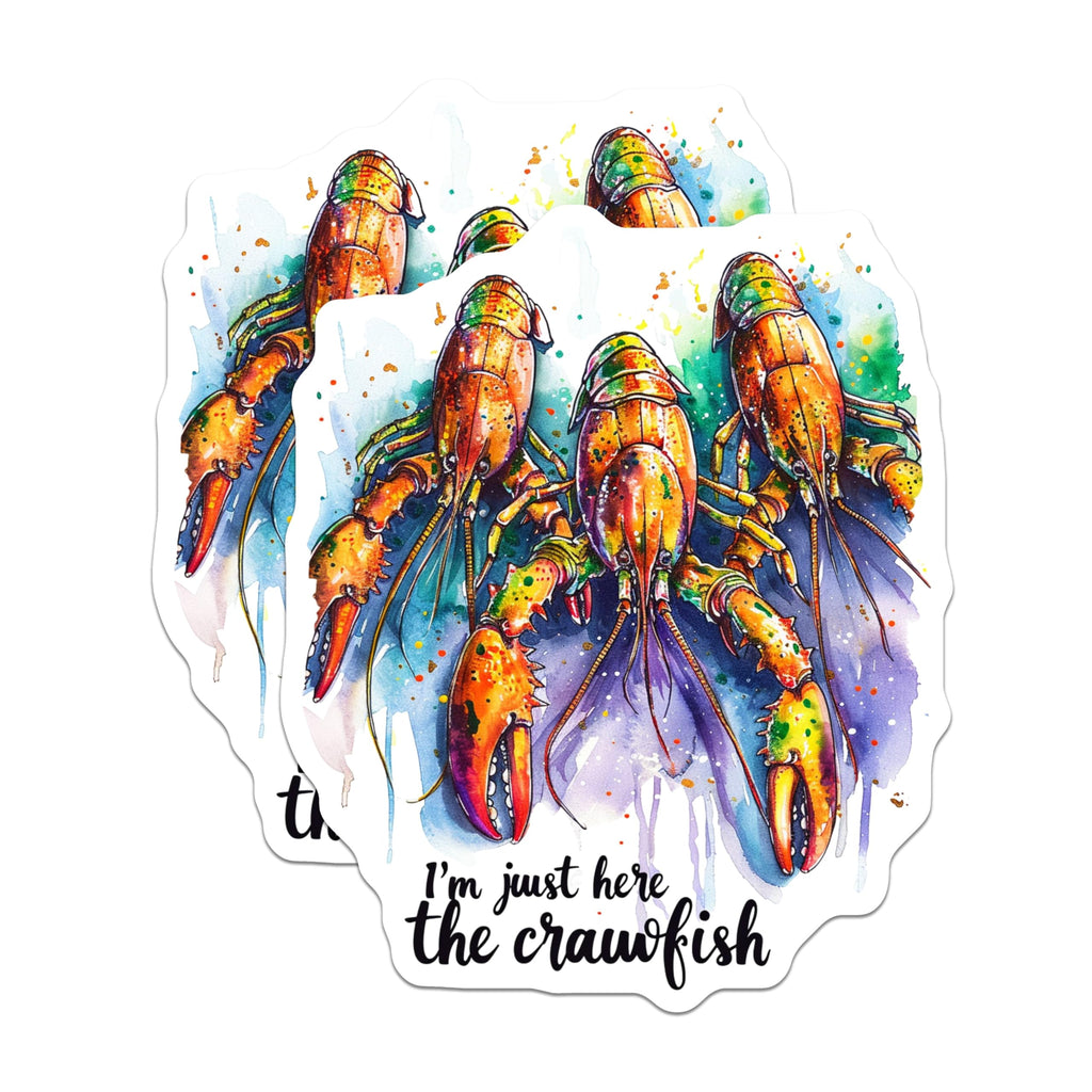 (2 Pack) Vibrant Crawfish Magnets - Funny Seafood Boil Party Decor - Louisiana Cajun Kitchen Fridge Art Collection - 5 Inches On Longest Side - Thick Durable Magnet - Made in USA - MAG19988