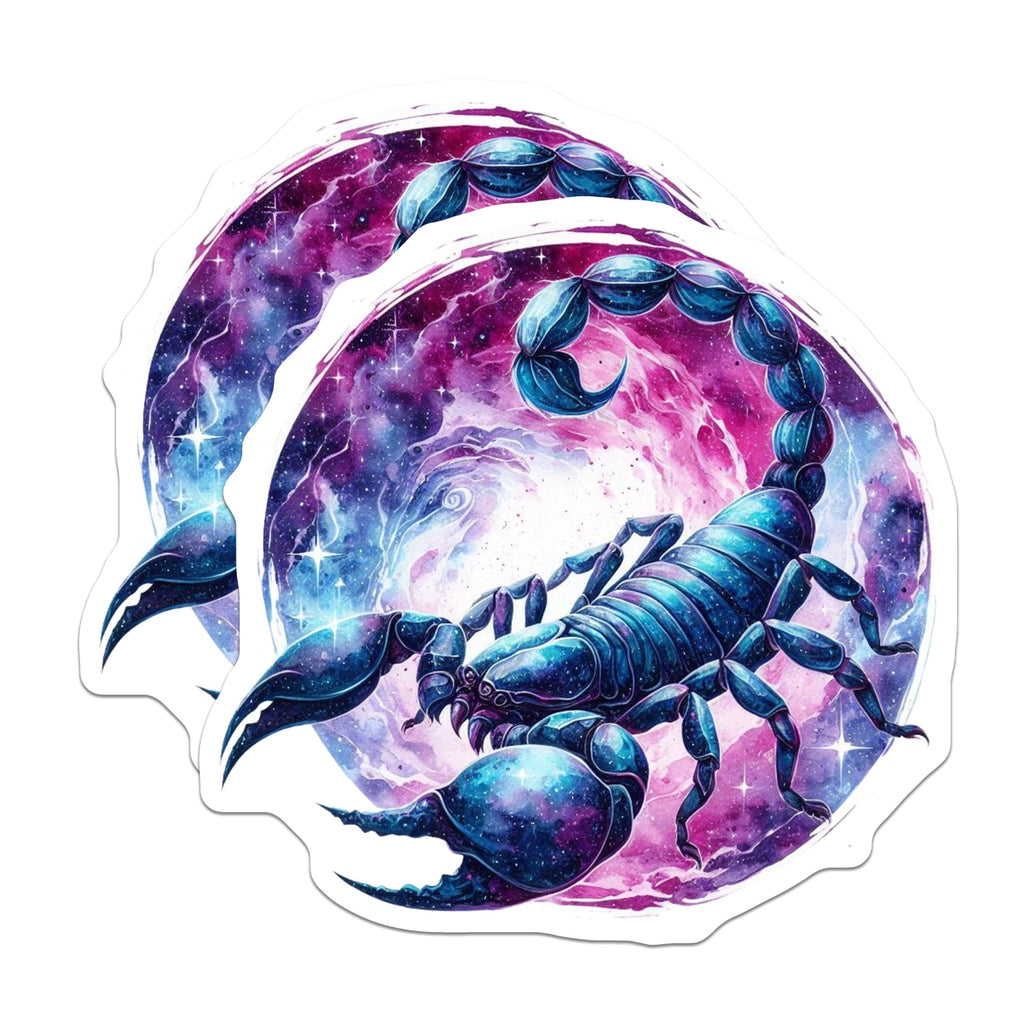 (2 Pack) Scorpio Zodiac Magnets - Constellation Art - Galaxy Home Decor - 5" On Longest Side - Premium Magnet - for Cars, Refrigerators, Toolboxes, Lockers - Made in USA - MAG15828