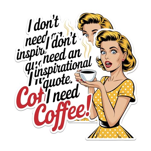 (2 Pack) Inspirational Quote Magnets - Coffee Lovers Magnets - Funny Coffee Magnets for Kitchen Decor- 5" On Longest Side - for Fridges, Toolboxes, Cars - Made in USA - MAG2573