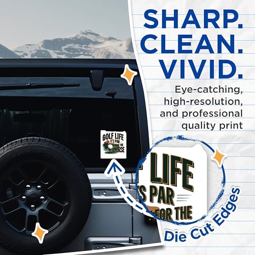 (2 Pack) Golf Life Stickers - Funny Golf Quote Stickers - Golfing Gifts for Men - Golf Lovers Stickers - 5" On Longest Side - Sticks to Smooth Flat Surfaces - Made in USA - BMCS4253