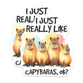 (2 Pack) Capybara Lover Stickers - Cute Animal Stickers - I Just Really Like Capybaras OK Stickers - 5" On Longest Side - Sticks to Any Smooth Flat Surface - Made in USA - BMCS3257
