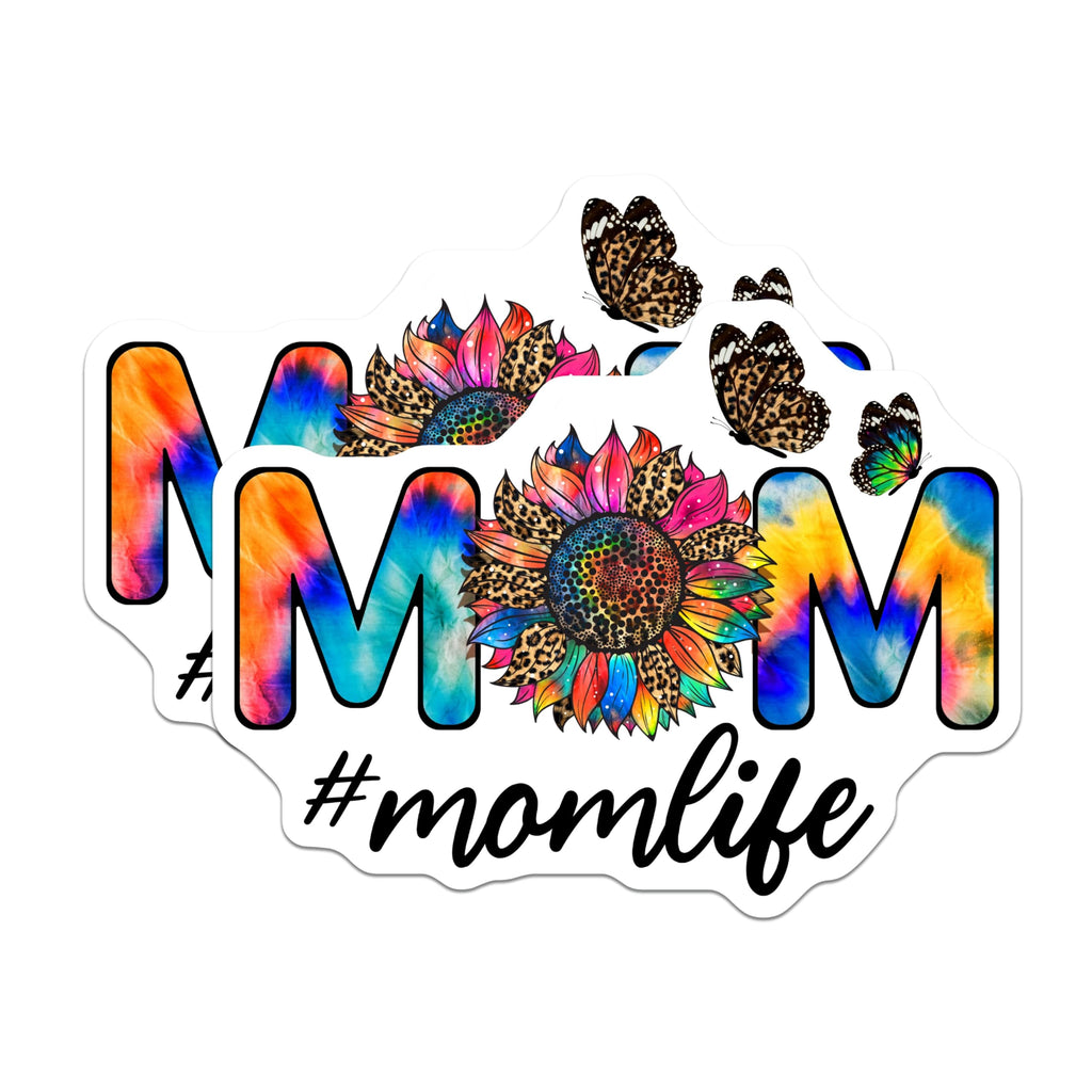 (2 Pack) Mom Life Magnets - Sunflower Butterfly - Colorful Floral Mom Magnets - 5" On Longest Side - Premium Magnet - for Cars, Refrigerators, Toolboxes, Lockers - Made in USA - MAG18654