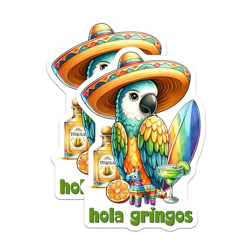 (2 Pack) Hola Gringos Magnets - 5" On Longest Side - for Cars, Fridges, Toolboxes - Made in USA - MAG8217
