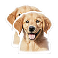 (2 Pack) Adorable Golden Retriever Puppy Magnets - Dog Lover Vehicle Decor - Pet Parent Fridge Locker Magnets - 5 Inches On Longest Side - Thick Durable Magnet - Made in USA - MAG29358