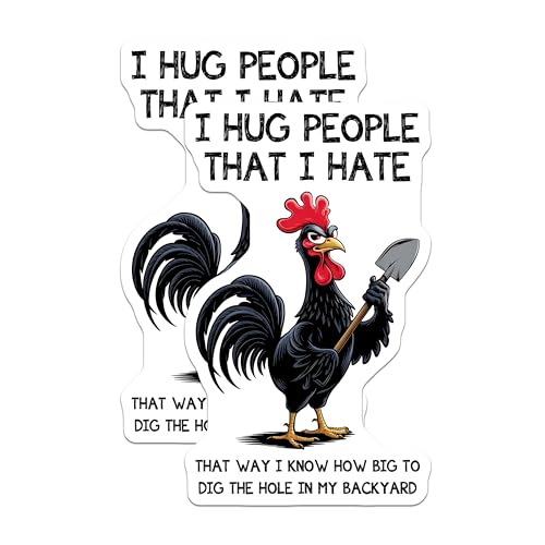 (2 Pack) Funny Chicken Magnets for Fridge - Sarcasm Chicken Magnets - Hilarious Rooster Refrigerator Magnets - 5" On Longest Side - for Cars, Refrigerators, Toolboxes, Lockers - Made in USA BMCS3334